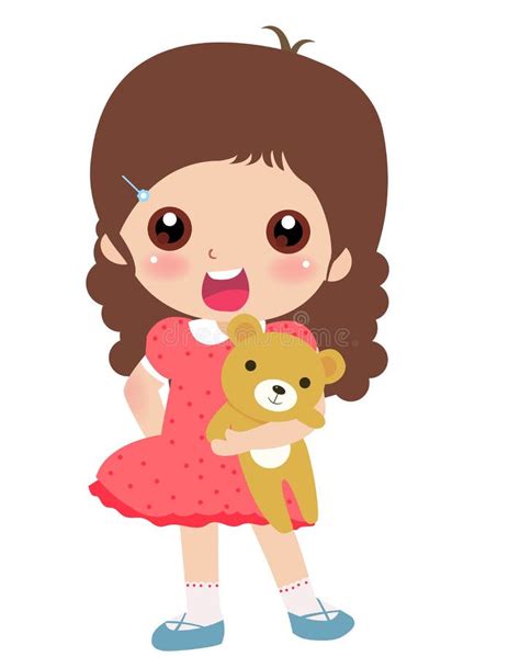Girl With Teddy Bear Clip Art