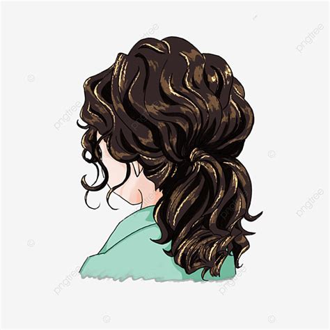 Curly Hair Hd Transparent Back Curly Hair Clip Art Lip Drawing Back