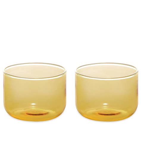 Hay Tint Glass Set Of 2 Light Yellow And White End Us