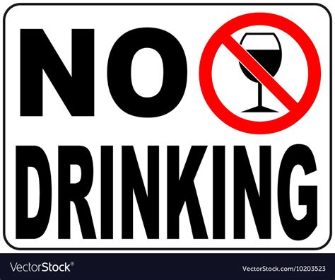No Drinking Sign Royalty Free Vector Image Vectorstock