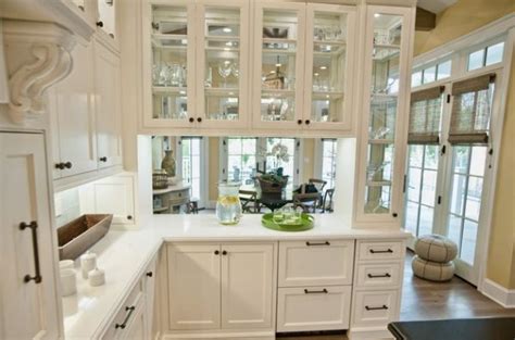 Modern white cabinets with glass doors. 28 Kitchen Cabinet Ideas With Glass Doors For A Sparkling ...