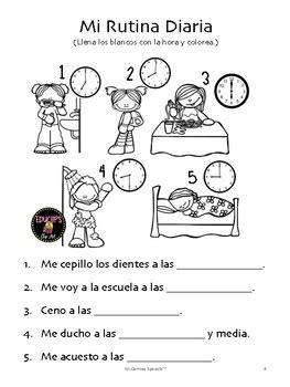 Telling Time In Spanish Fun Worksheets By Mi Camino Spanish