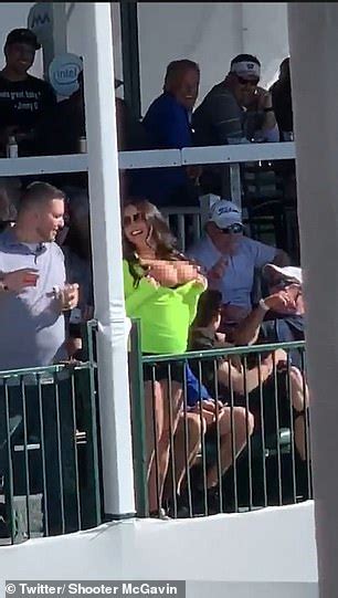 Flashing Spectator Does Her Best To Put Off Golfers At The Pga