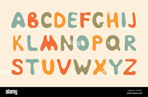 Retro Groovy Font Vector Hipster 70s Styled Decorative Alphabet