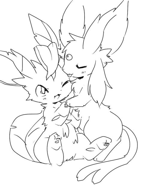 Leafeon And Espeon Image By Whitelate Pokemon Coloring Pages