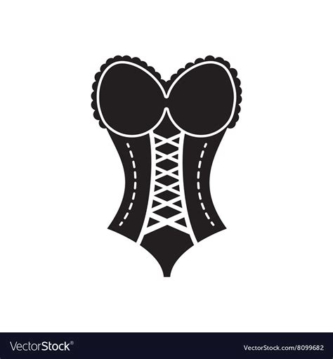 Flat Icon In Black And White Women Corset Vector Image