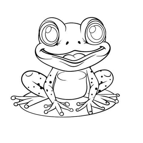 Premium Vector Frog Coloring Drawing Page