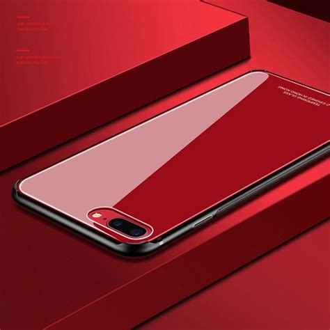 Tempered Glass Iphone X 8 Plus 7 Luxury Hard Back Cover Soft Tpu Bumper