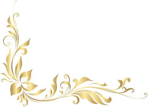 White And Gold Flowers Png : Gold PNG Transparent Frame with White png image