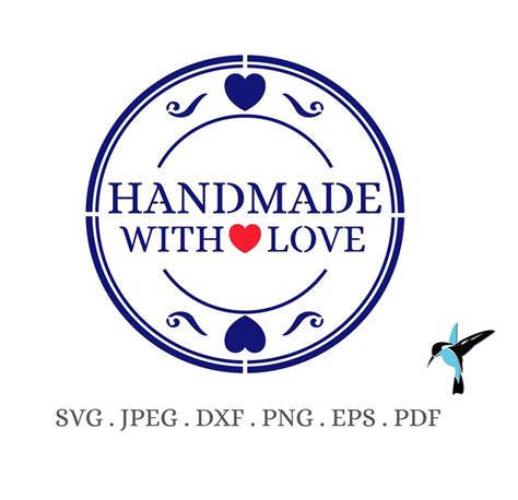 Handmade With Love Svg Printable Sticker For Packaging Made With Love