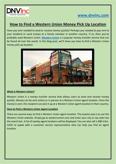 How to Find a Western Union Money Pick Up Location by DNV INC - Issuu