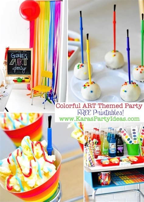 Colorful Art Party With Tons Of Ideas Free Printables Tutorials Art Themed Party Art