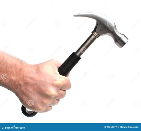 man holding hammer stock image image of construction 24252377