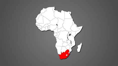 Premium Vector South Africa Country Map Highlighted In Red On Africa