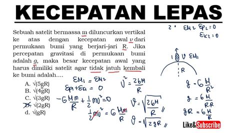 Kecepatan Lepas Satelit Escape Velocity Hukum Gravitasi Newton