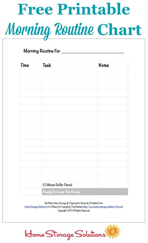 printable morning routine chart