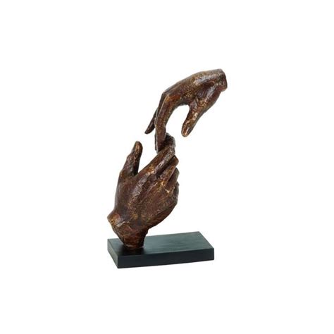 Traditional Hands Touching Bronze Polystone Sculpture Free Shipping