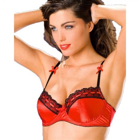 ladies camille red padded underwired satin ribbon lingerie womens bra 34a 38c
