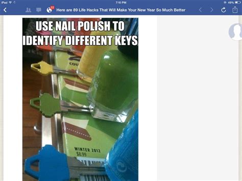 Use Nail Polish To Identify Different Keys Nail Polish Making Life Easier Helpful Hints