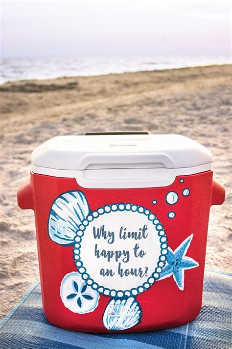 painted beach cooler  quote project  decoart