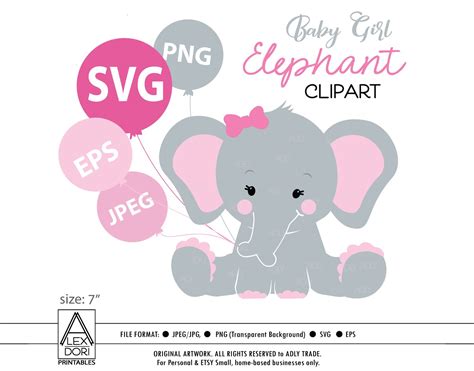 Cute Elephant Svg Clipart ~ Illustrations ~ Creative Market