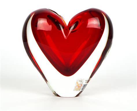 Heart Shaped Sommerso Murano Blown Glass Vase By Michele Onesto For Made Murano Glass 2019 For