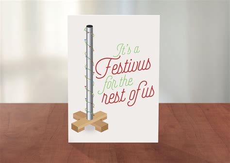It is six days til festivus, and that means it is time to send your festivus greeting cards! INSTANT DOWNLOAD Festivus Card | Festivus, Cards, Place card holders
