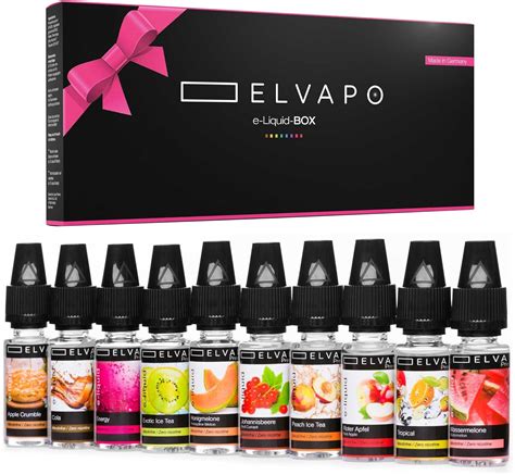 10 x 10ml Elvapo Premium E LIQUID BOX 100ml Liquids Set für E