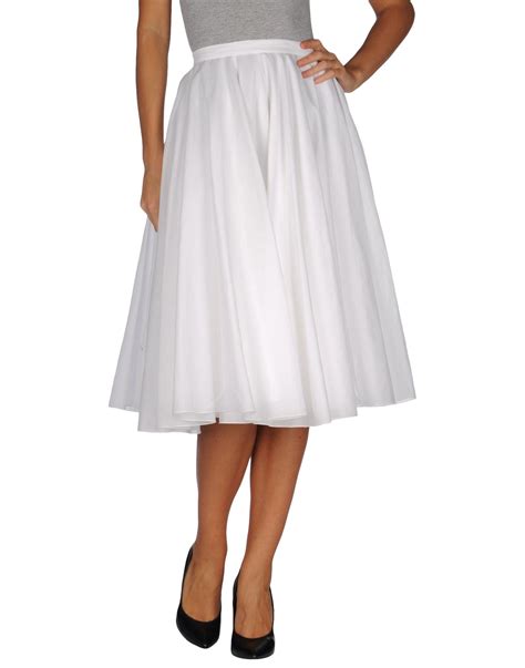 Jil Sander Mid Length Skirt In White Lyst