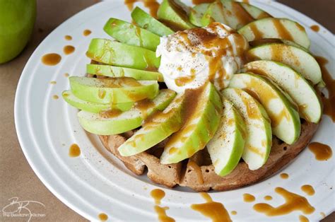 This apple bread is vegan. Eggless Caramel Apple Waffles | TheBestDessertRecipes.com