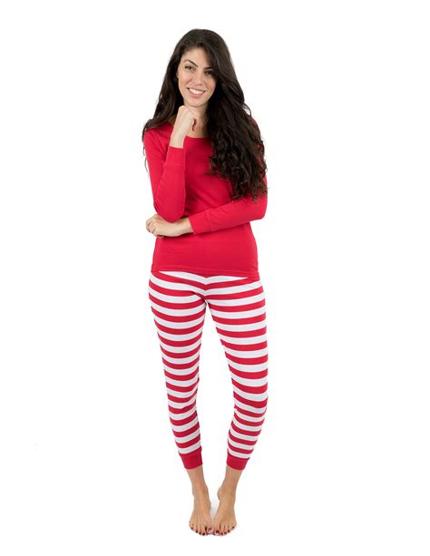 Leveret Womens Pajamas Fitted Striped 2 Piece Pjs Set 100 Cotton