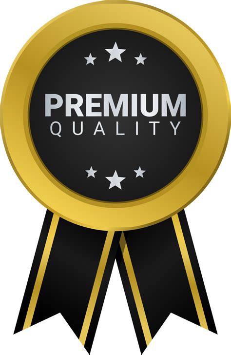 Premium Quality Label Premium Quality Medal With Black And Gold Ribbon