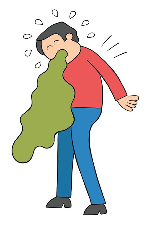 Cartoon Character With Nausea And Vomiting Symptoms Ph