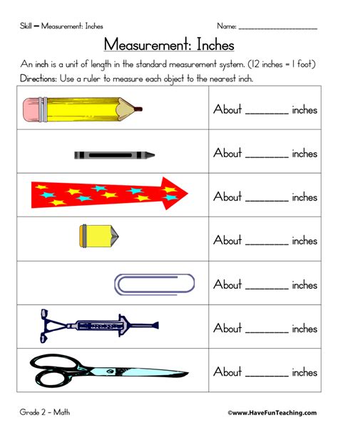 Measuring In Inches Worksheet Have Fun Teaching