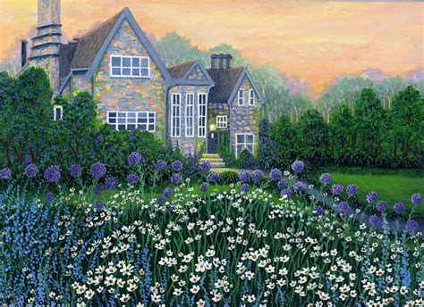 English Cottage Lg Painting By Bonnie B Cook Fine Art America