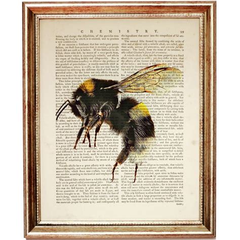 Set Of 6 Bumble Bee Dictionary Art Print Honey Bee Wall Etsy Uk
