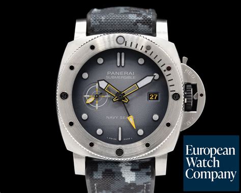 Panerai Pam01323 Submersible Navy Seals Gmt Stainless Steel 44mm
