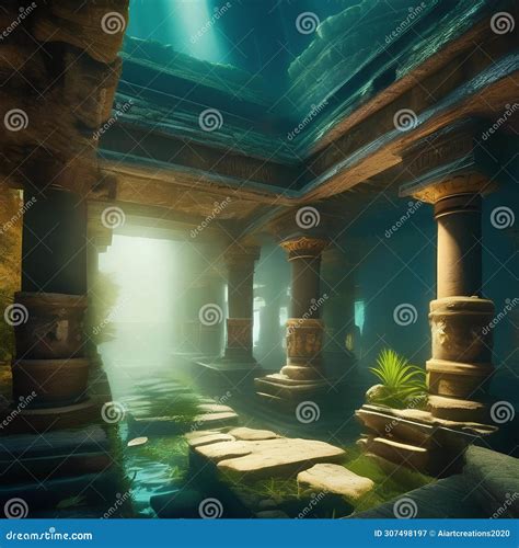 Underwater Ruins, Submerged Ruins of an Ancient Civilization with