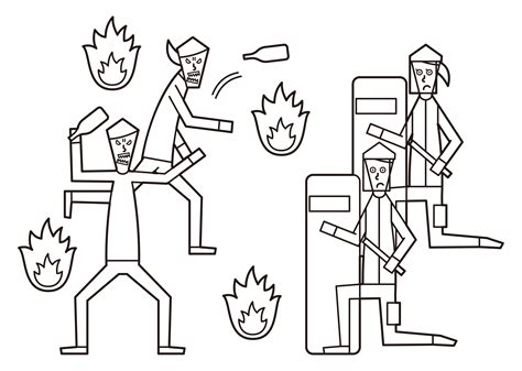 Illustration of a mob-turned-protester – Free illustrations KuKuKeKe