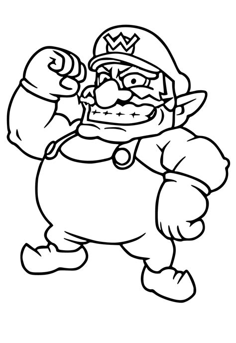 Wario Mario Coloring Pages Free Printable Coloring Pa