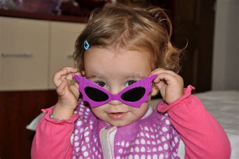 Girl With Purple Sunglasses Stock Photo Image Of Youth Vertical
