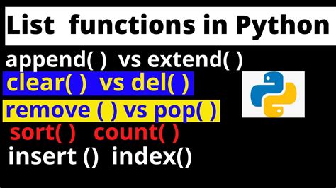 List Functions And Methods In Python Append Vs Extend In Python