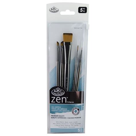 Royal And Langnickel Zen 73 Paintbrushes Wash Variety 5 Pack Officeworks
