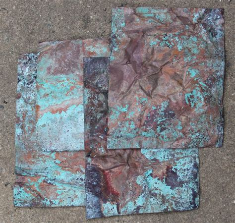 8x10 Copper Sheeting Wonderful Green Blue Patina Old Aged Copper