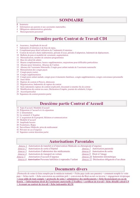 Modelé de contrat de travail assistante maternelle DOC PDF page 2