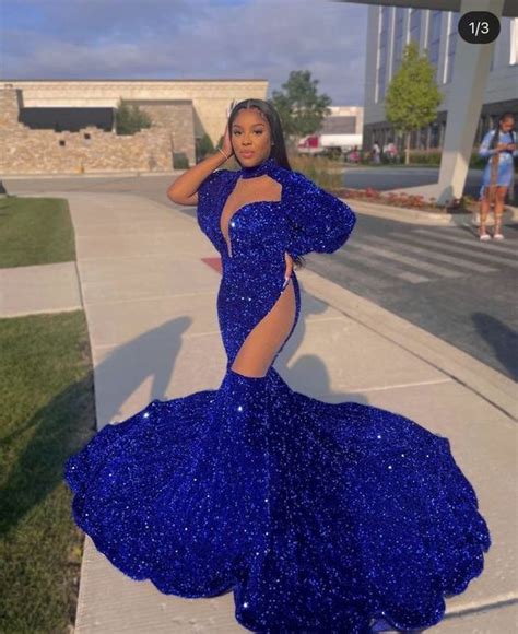 Black Girl Prom Dresses Blue Mermaid Prom Dress Senior Prom Dresses