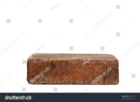 Image Of A Single Red Brick On White Background Stock Photo 44387122