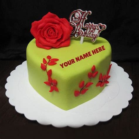 Girlfriend Birthday Special Pink Rose Cake With Name In 2020