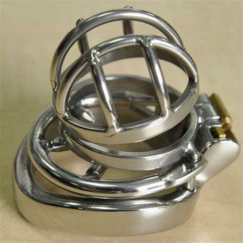 Short Small Stainless Steel Metal Anti Off Cock Cage Male Chastity