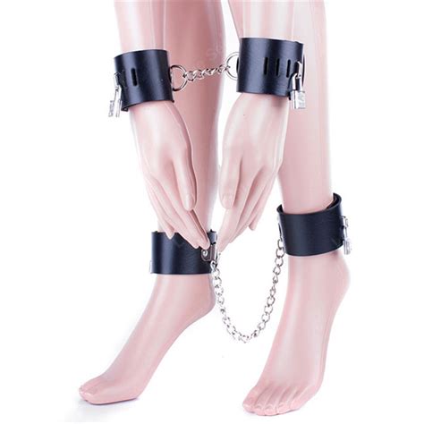 Aliexpress Com Buy PU Leather Locking Hand Cuffs Leg Cuffs Adult Game Sex Slave Fetish Bondage